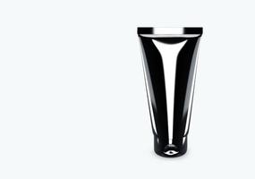 maqueta de tubo de fregado negro brillante aislado del diseño del paquete de tubo de fregado de fondo. plantilla en blanco de higiene, cuidado médico, corporal o facial. Ilustración 3d