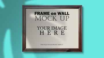 Simple concept of photo frame with leaf shadow for ornament