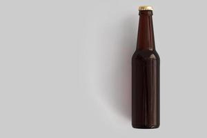 Beer Bottle Mock-Up with Blank Label on white background . oktoberfest concept. photo