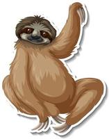 A sloth animal cartoon sticker vector