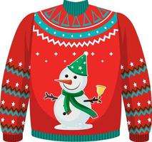 Christmas sweater with snowman pattern
