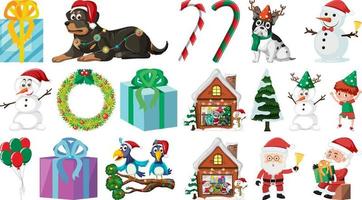 Isolated Christmas Objects And Elements Set vector