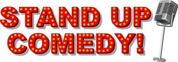 Stand Up Comedy banner with vintage microphone vector