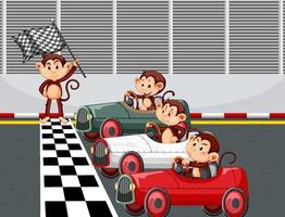 Derby de jabonera con monkeys racer vector