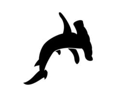 hammer shark, silhouette of shark design vector