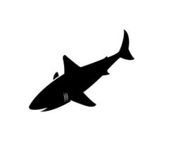 silhouette of fish, predator in ocean, sharks vector