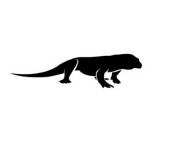 logotipo de komodo, lagarto gigante de indonesia, isla de komodo, silueta de komodo vector