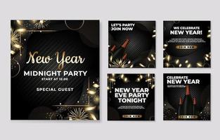 New Year Party Social Media Post vector