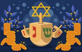 concepto de dreidel de hanukkah vector