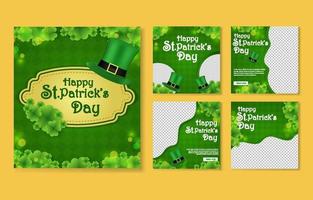 Social Media Post Template with Green Hat vector