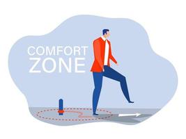 businessman step out of comfort circle for freedom for new success.comfort zone concept vector