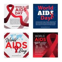 World AIDS Social Media Post Concept vector