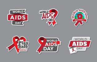 World AIDS Day Campaign Sticker Collection vector
