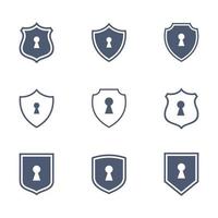 padlock keyhole shield pictogram icon logo template vector