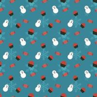 snowman, candy and snowflakes  vector repeat pattern, Hand drawn Christmas repeat pattern for  background, wallpaper, gift wrapper, textile, packaging, banner.