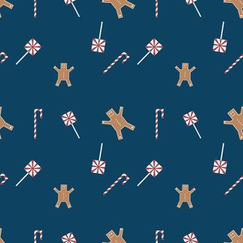 Christmas repeat pattern created with sharp corner Christmas objects, seamless pattern. vector