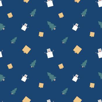 Christmas repeat pattern created with sharp corner Christmas objects, seamless pattern. vector