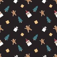 Christmas repeat pattern created with sharp corner Christmas objects, seamless pattern. vector