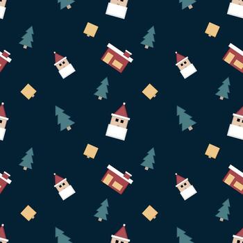 Christmas repeat pattern created with sharp corner Christmas objects, seamless pattern. vector