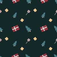 Christmas repeat pattern created with sharp corner Christmas objects, seamless pattern. vector