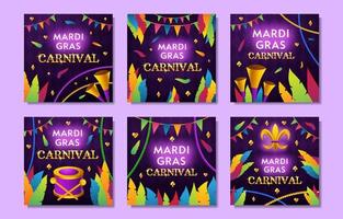 Mardi Gras Carnival Social Media Post vector
