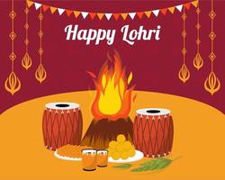 plantilla de fondo feliz lohri vector