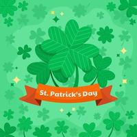 Three And Four Leaves Of Shamrock vector