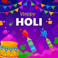 Crowd Color Of Holi Festival Celebration vector