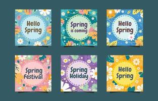 plantilla floral de primavera para redes sociales