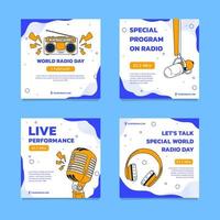 World Radio Day Social Media Post Template Set vector