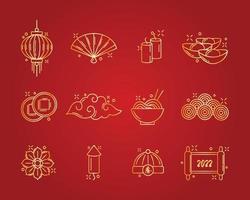 iconos del festival gong xi fa cai vector