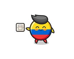 cartoon colombia flag is turning off light vector