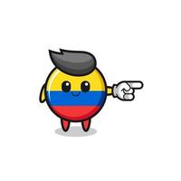 colombia flag mascot with pointing right gesture vector