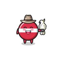 latvia flag zookeeper mascot with a parrot vector