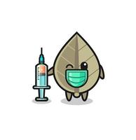 dried leaf mascot as vaccinator vector