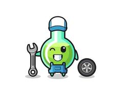 the lab beakers character as a mechanic mascot vector