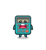 the fatigue cartoon of calculator vector