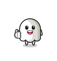 ghost mascot doing thumbs up gesture vector