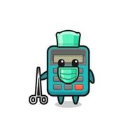 personaje de mascota calculadora de cirujano vector