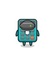 cute calculator using VR headset vector