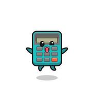 calculator character is jumping gesture vector