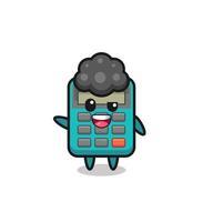 calculator character as the afro boy vector