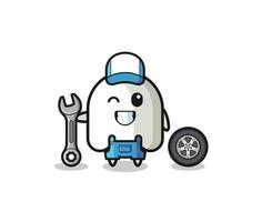 the ghost character as a mechanic mascot vector