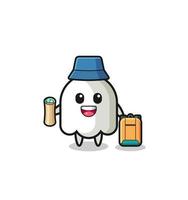 ghost mascot character as hiker vector
