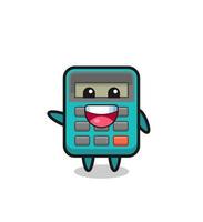 happy calculator cute mascot character vector