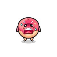 the fatigue cartoon of doughnut vector