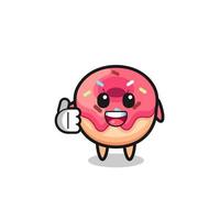 doughnut mascot doing thumbs up gesture vector