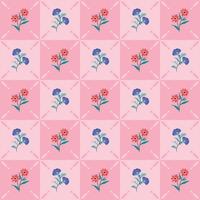 Flower pattern in square pinky colors design for decorating, wallpaper, wrapping paper, fabric, backdrop and etc. vector