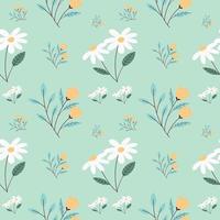 Flower pattern green pastel background design for decorating, wallpaper, wrapping paper, fabric, backdrop and etc. vector