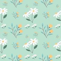 Flower pattern green pastel background design for decorating, wallpaper, wrapping paper, fabric, backdrop and etc. vector